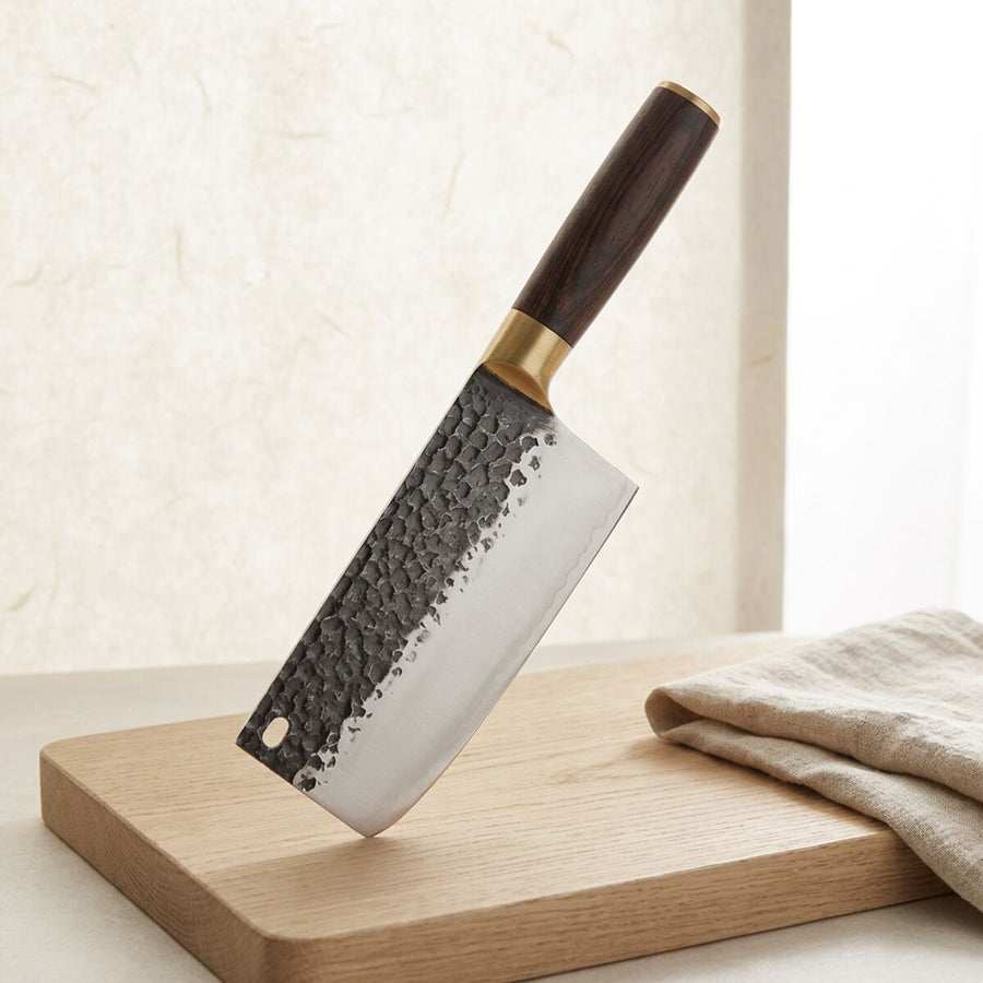 Kaitō — Chinese-Style Cleaver 18cm with Hammered Finish detail image
