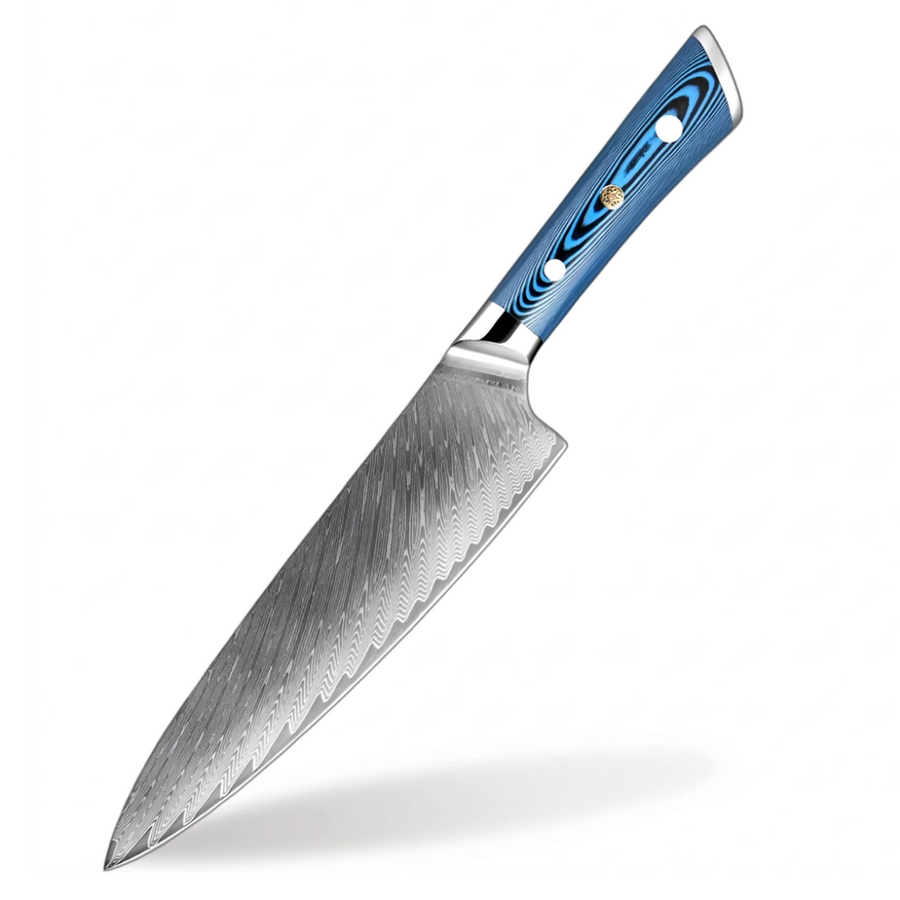 5-Piece VG10 Damascus Knife Set with Blue Layered Handle - 8-Inch Chef Knife product image