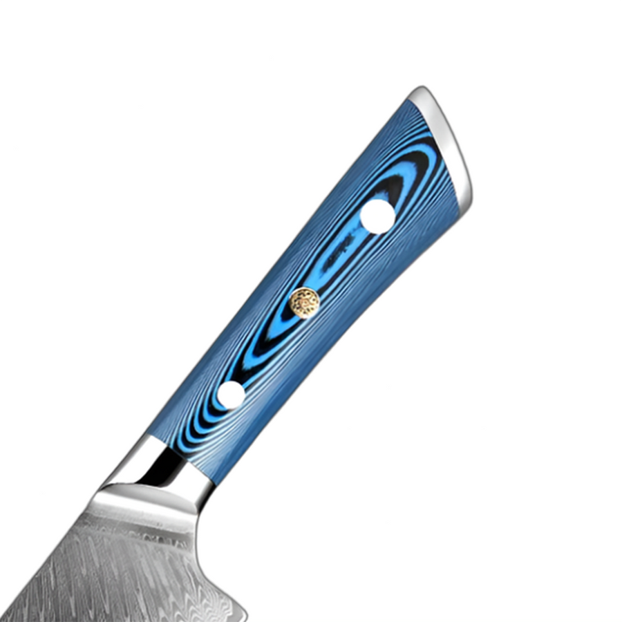 5-Piece VG10 Damascus Knife Set with Blue Layered Handle VG10 Damascus kitchen knife set gallery image 7