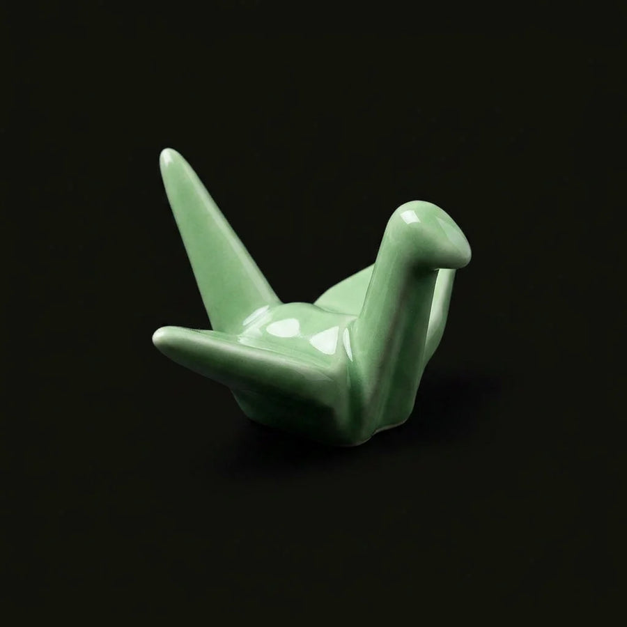 4 Chopstick Holders Origami Green product image