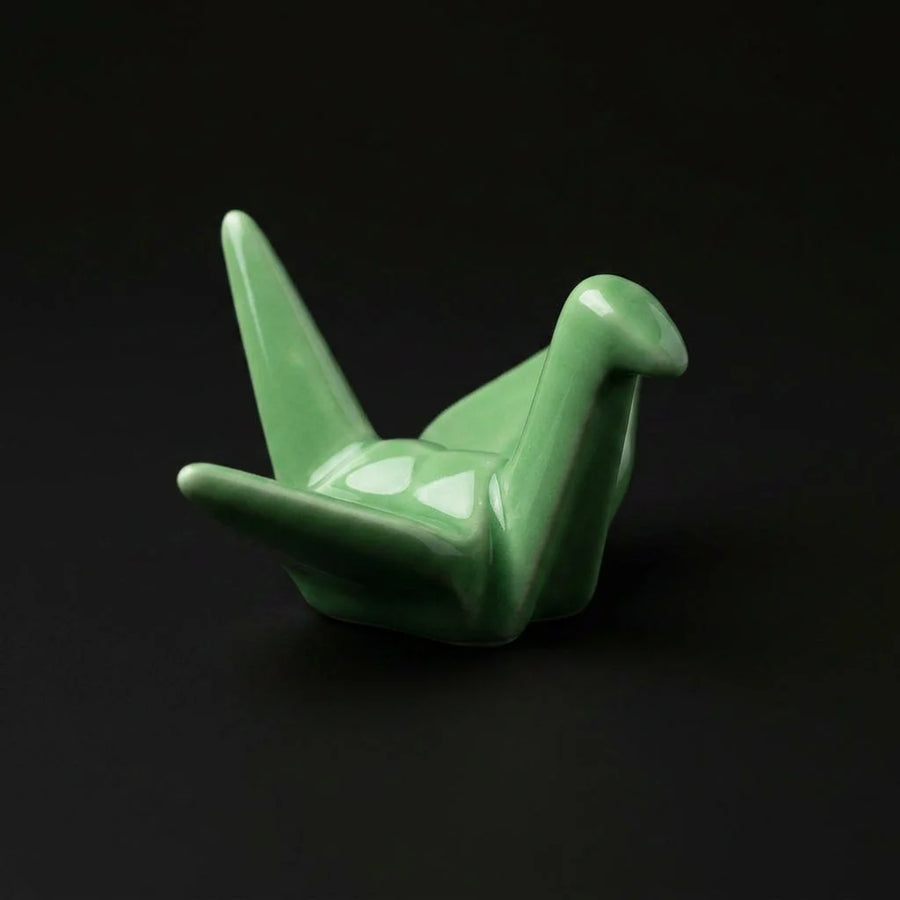 4 Chopstick Holders Origami Green product image
