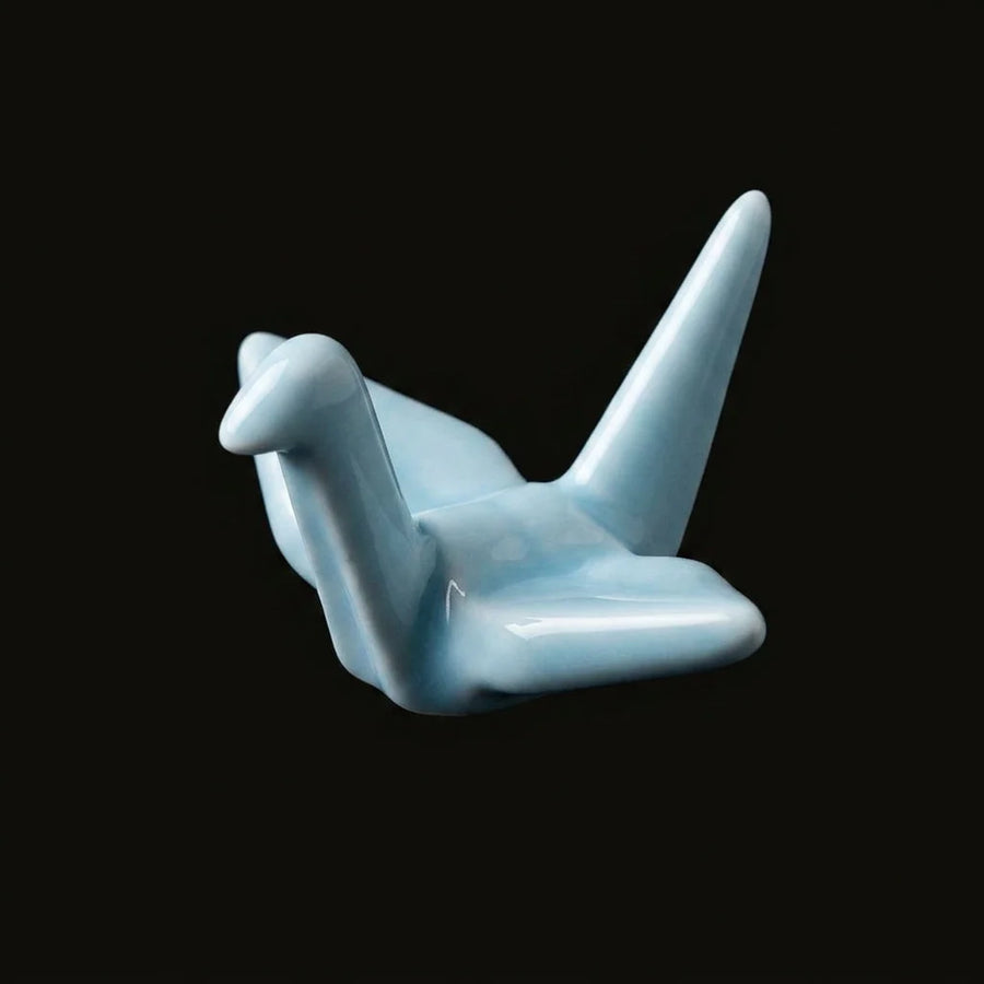 4 Chopstick Holders Origami Light Blue product image