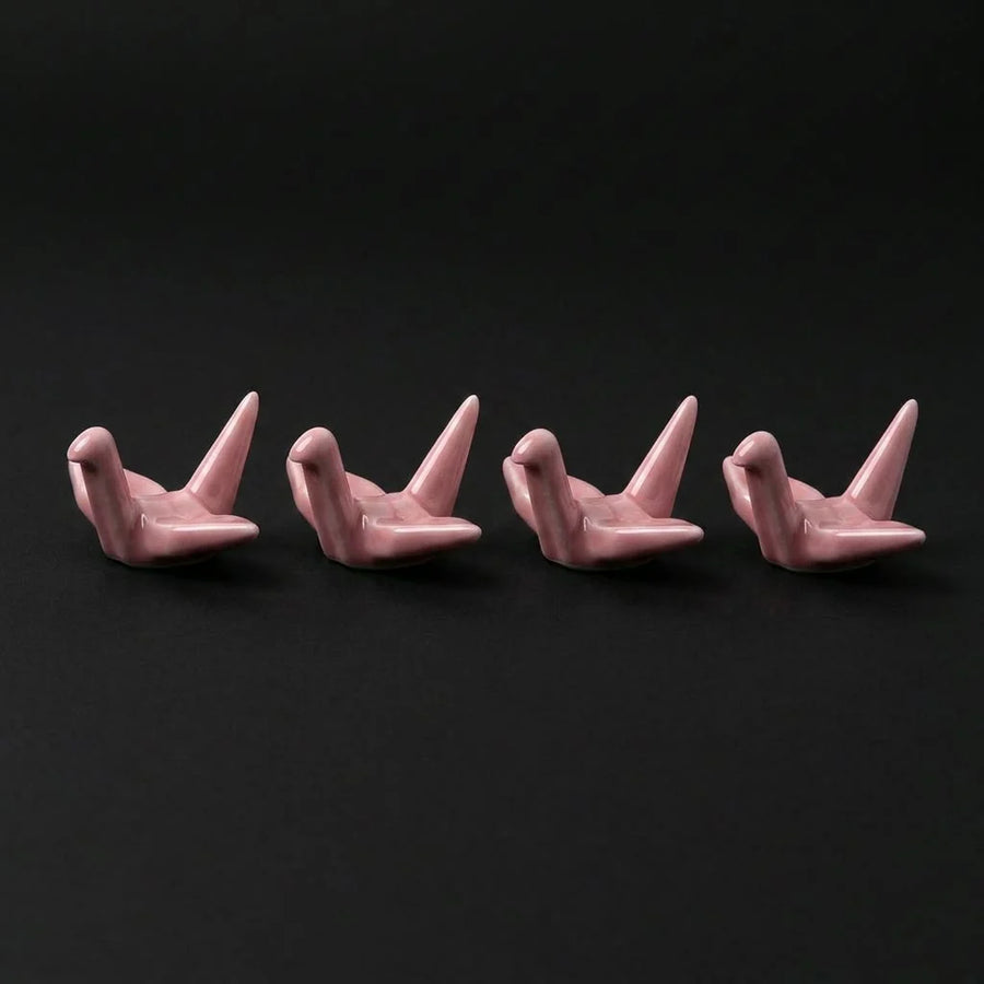 4 Chopsticks Holders Origami Pink product photo