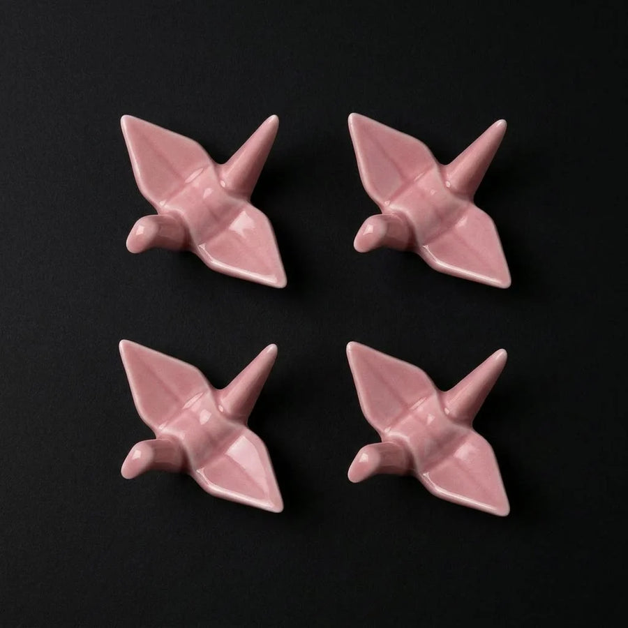4 Chopsticks Holders Origami Pink product image