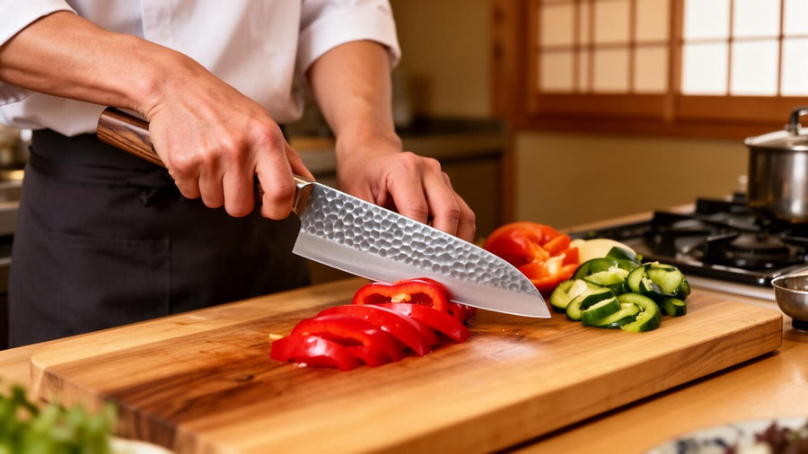 Tsuchime — Santoku with Walnut Wood Handle product detail