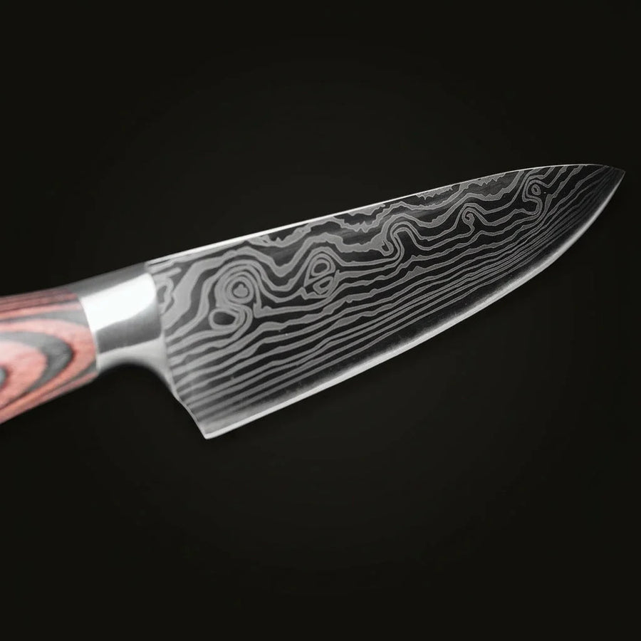 Japanese Damascus Knife Set "Hiroo" — 5-Piece Chef Knife Gift Set product image