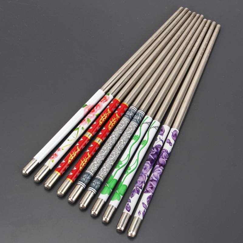 Koshigaya Set of 5 Pairs of Metal Chopsticks product image