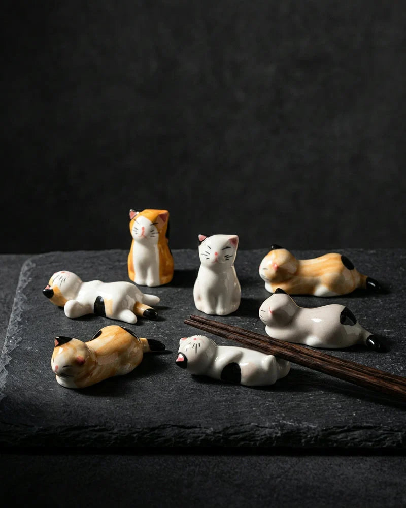 6 Chopstick Holders Cats ( 2 colors) product photo