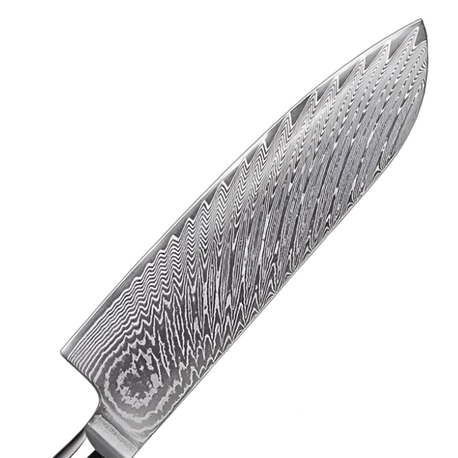 9-Piece VG10 Damascus Knife Set with Blue Honeycomb Resin Handle VG10 Damascus kitchen knife set gallery image 12