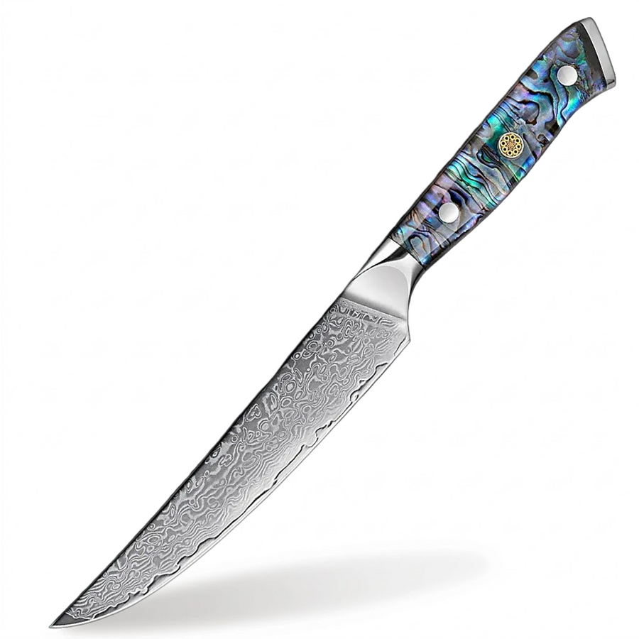 9-Piece VG10 Damascus Knife Set with Abalone Shell Handle - 5-Inch Utility Knife product image