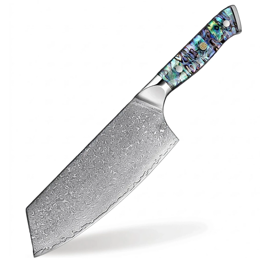 9-Piece VG10 Damascus Knife Set with Abalone Shell Handle - 7-Inch Cleaver product image