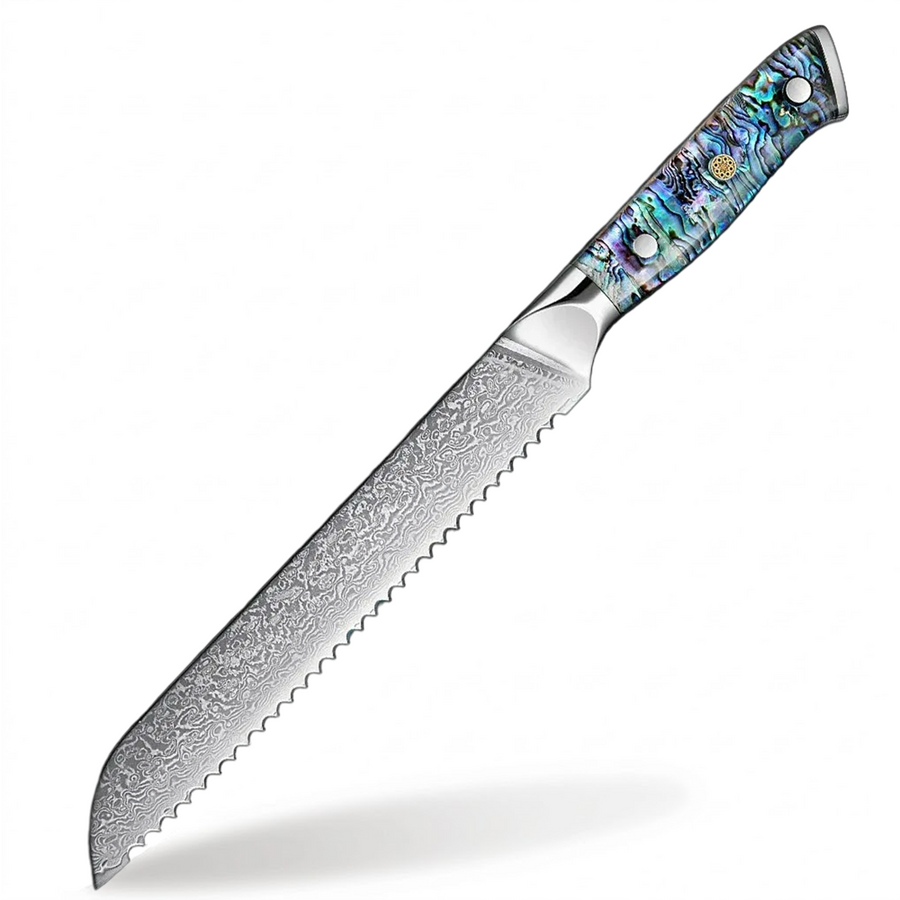 9-Piece VG10 Damascus Knife Set with Abalone Shell Handle - 8-Inch Bread Knife product image