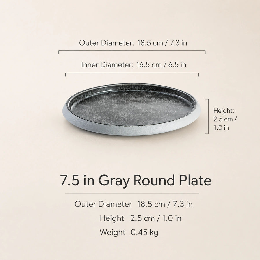 Grey Ceramic Serving Bowl & Plate Series