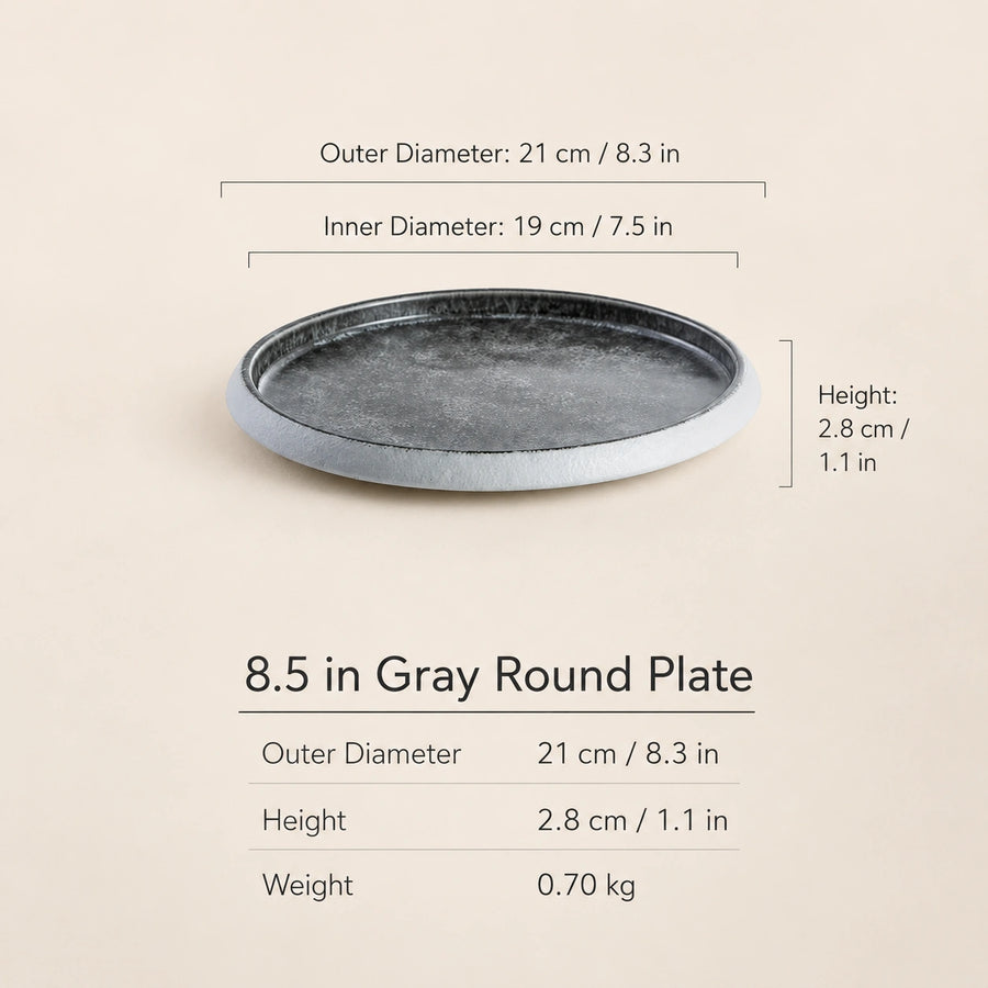 Grey Ceramic Serving Bowl & Plate Series