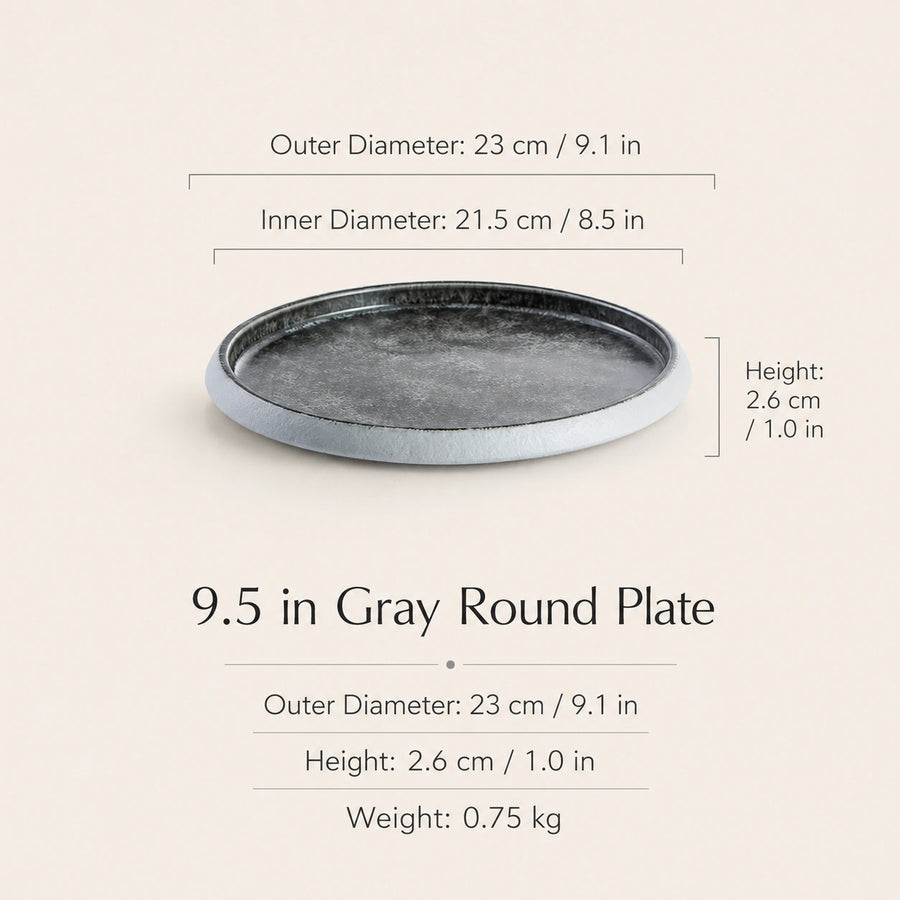 Grey Ceramic Serving Bowl & Plate Series
