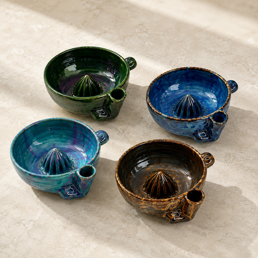 Ceramic Berry Bowl with Draining Spout – Wash, Strain & Serve Fruit