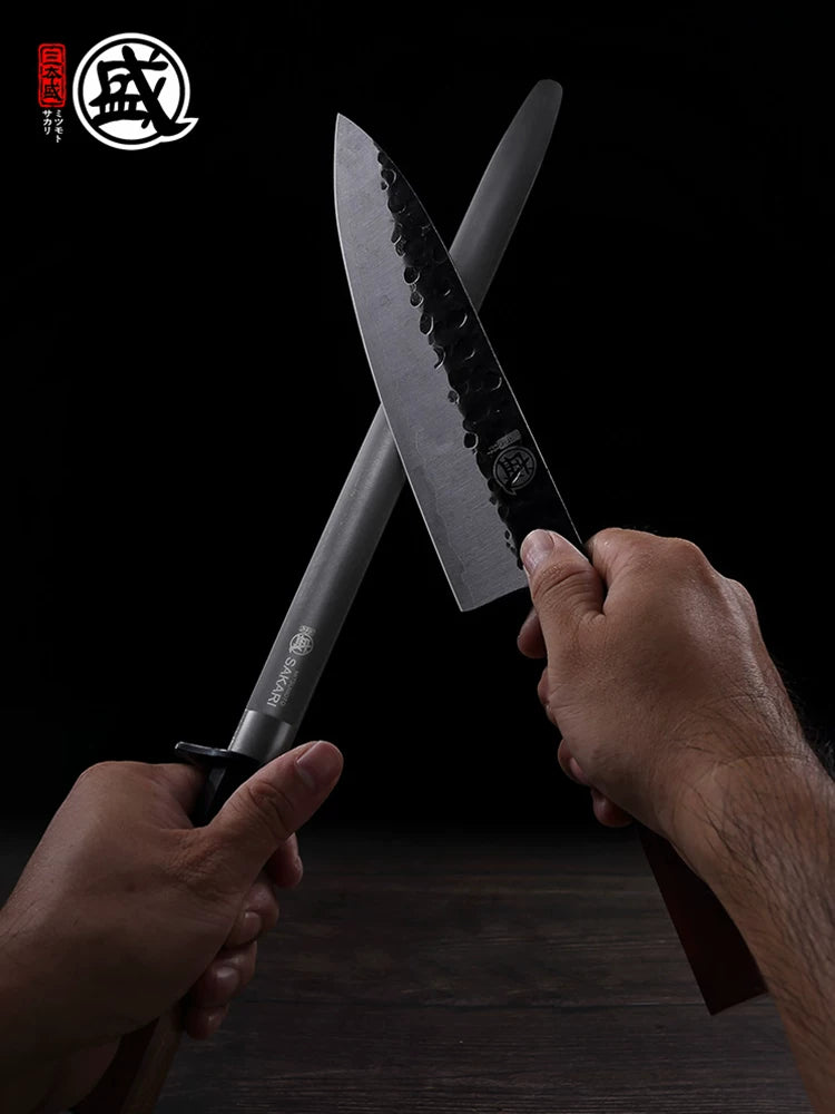 Mitsumoto Sakari Honing Steel Japanese Knife Sharpening Rod detail view