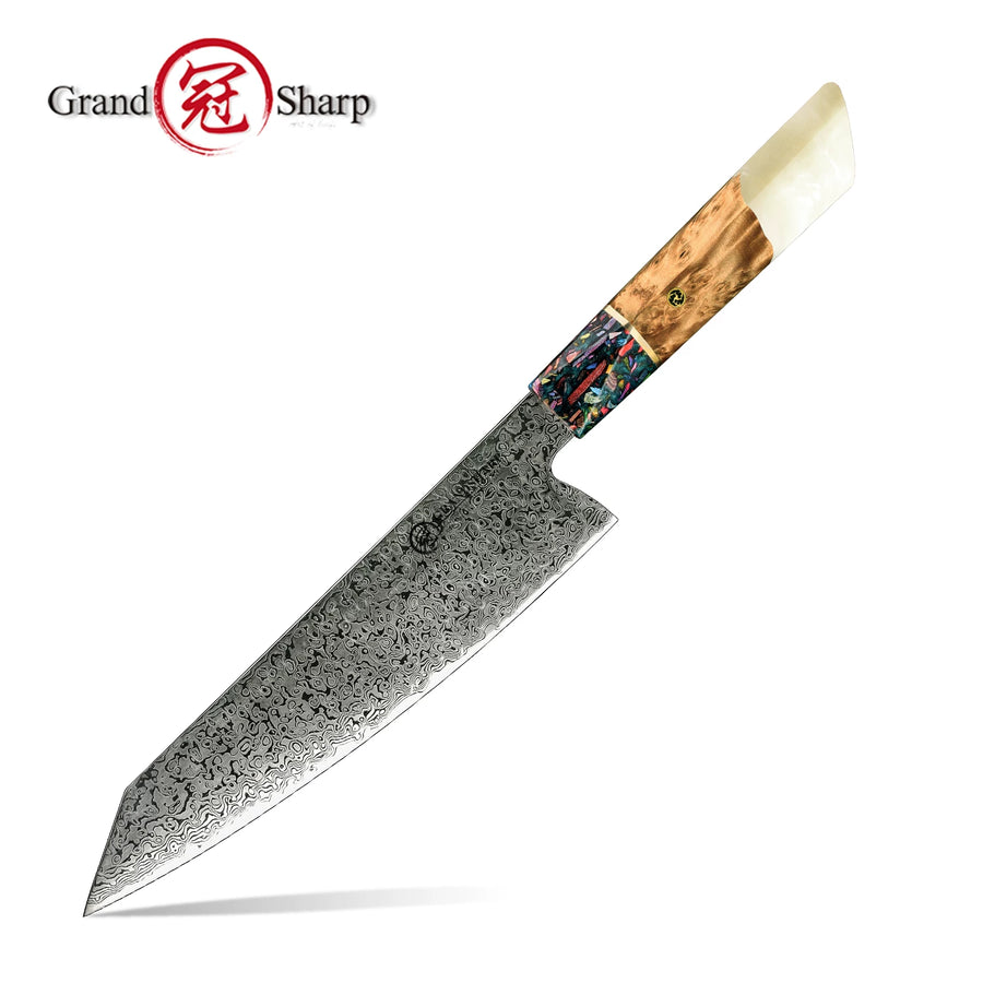 67-Layer Damascus Steel Knife Set – AUS-10 Japanese Kitchen Knives, White Resin Handle - product image 8