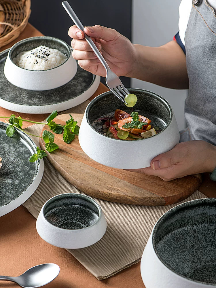 Grey Ceramic Serving Bowl & Plate Series product image 13