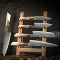 67-Layer Damascus Steel Knife Set – AUS-10 Japanese Kitchen Knives, White Resin Handle