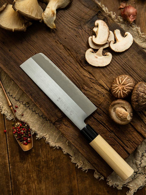 Japanese Usuba Kitchen Knife – Precision Vegetable Knife with Wooden Handle detail image