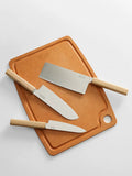 Compact Santoku Kitchen Knife with Ash Wood Handle