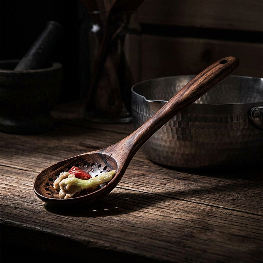 Akihito Wood Strainer Spoon product image