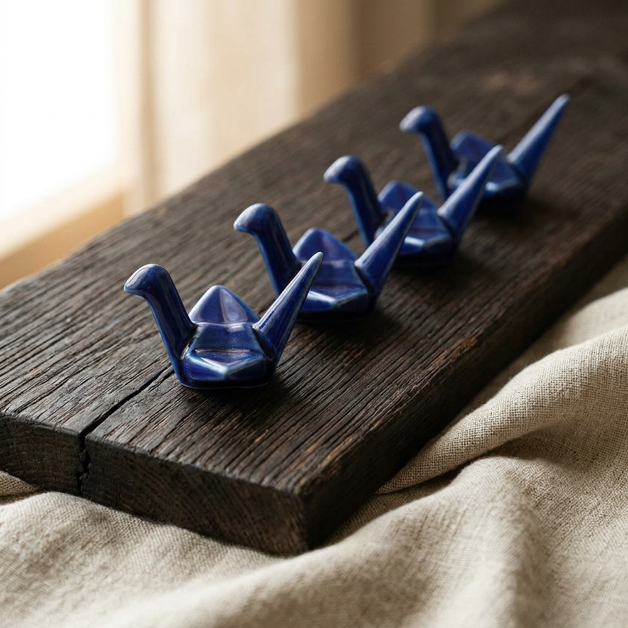 4 Chopsticks Holders Origami Blue product image