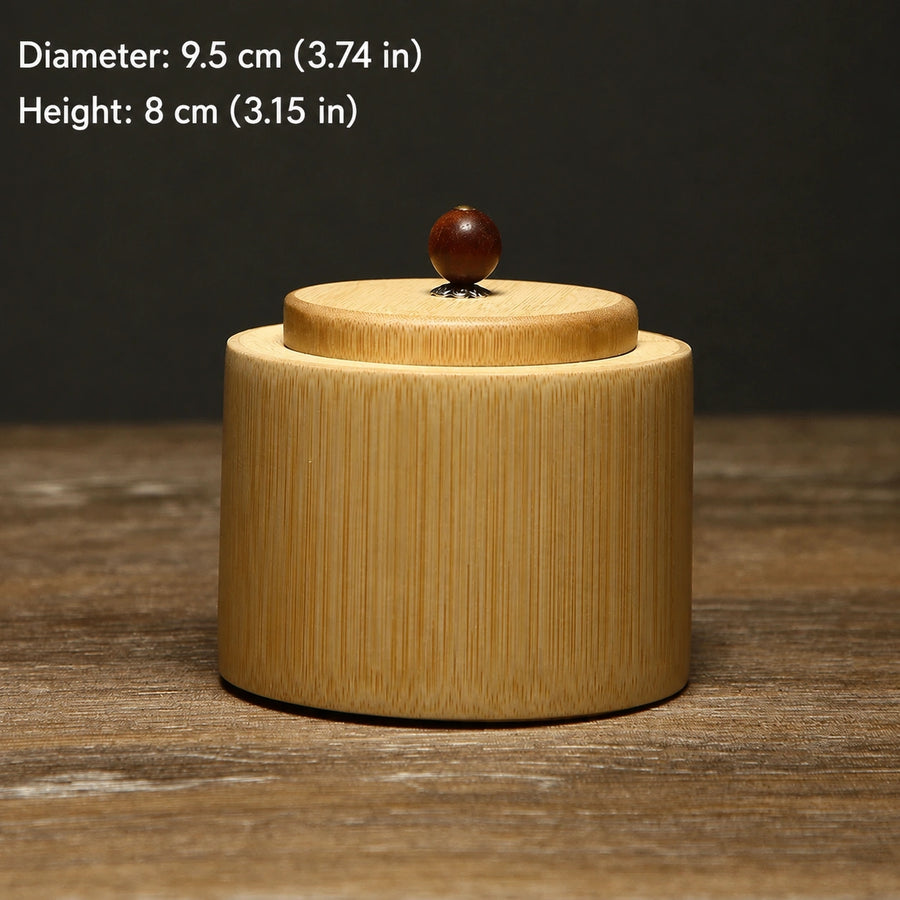 Bamboo Tea Storage Canister – Natural Kitchen Storage Jar for Matcha, Tea & Sugar