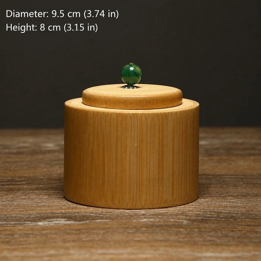 Bamboo Tea Storage Canister – Natural Kitchen Storage Jar for Matcha, Tea & Sugar