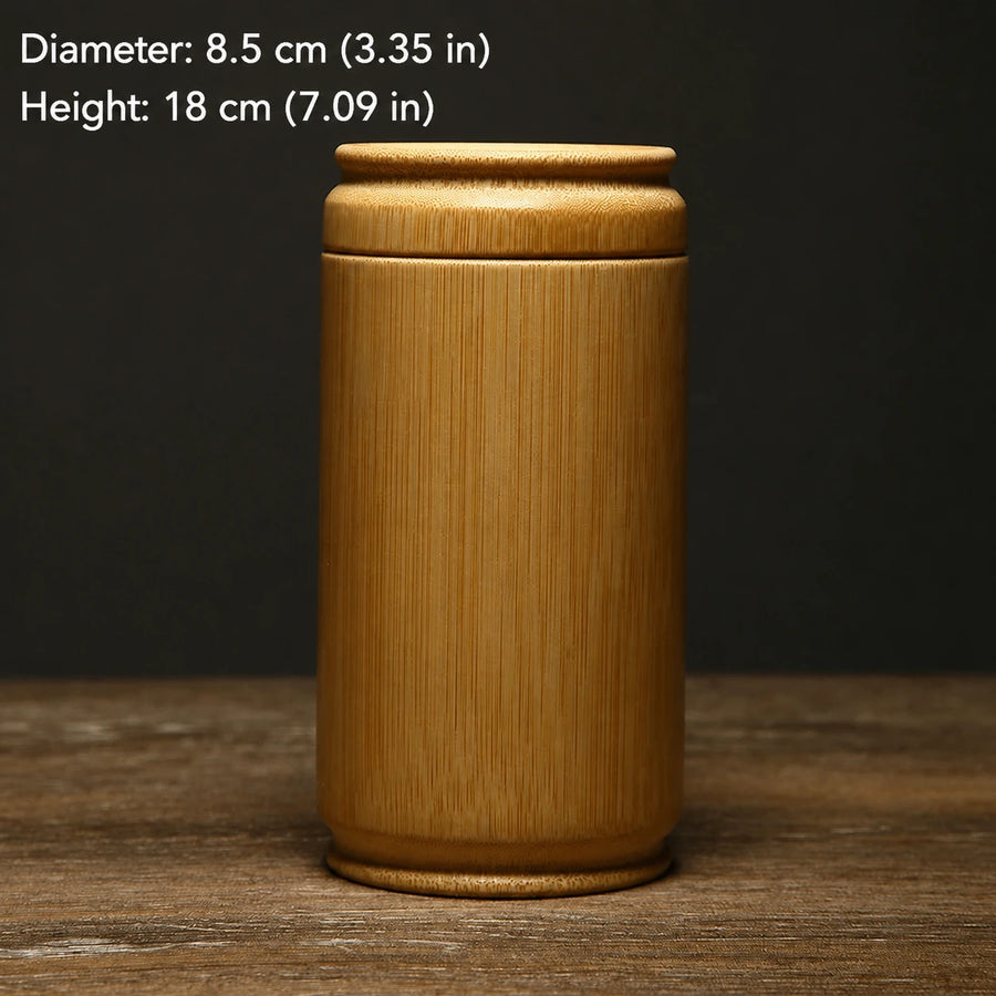 Bamboo Tea Storage Canister – Natural Kitchen Storage Jar for Matcha, Tea & Sugar