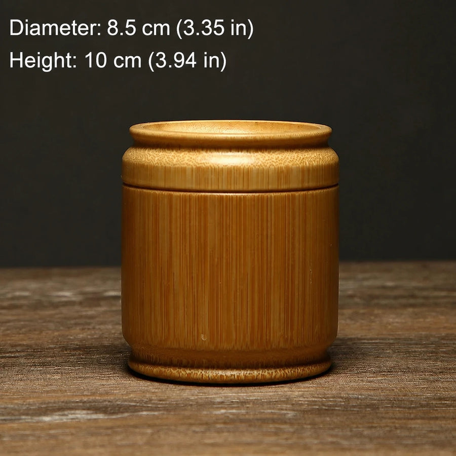 Bamboo Tea Storage Canister – Natural Kitchen Storage Jar for Matcha, Tea & Sugar