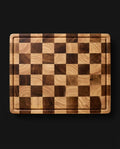 Acacia Wood Cutting Board 40cm | Chess-Pattern Chopping Board with Juice Groove