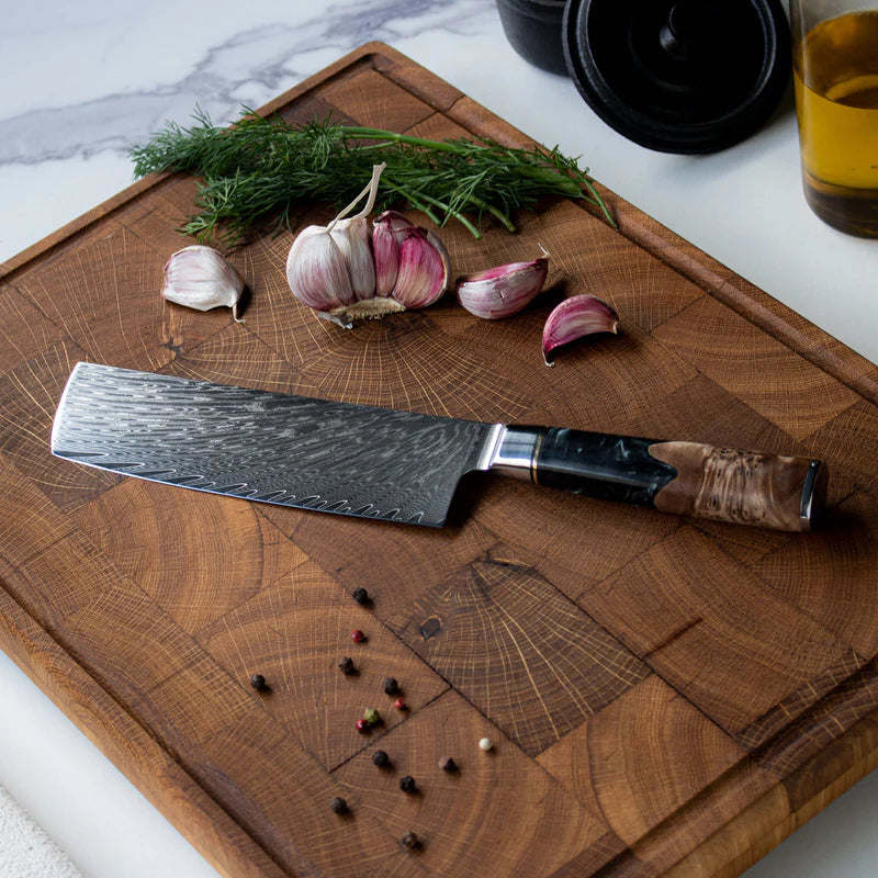 Epoxy Onyx Damascus Chef Knife 20 cm