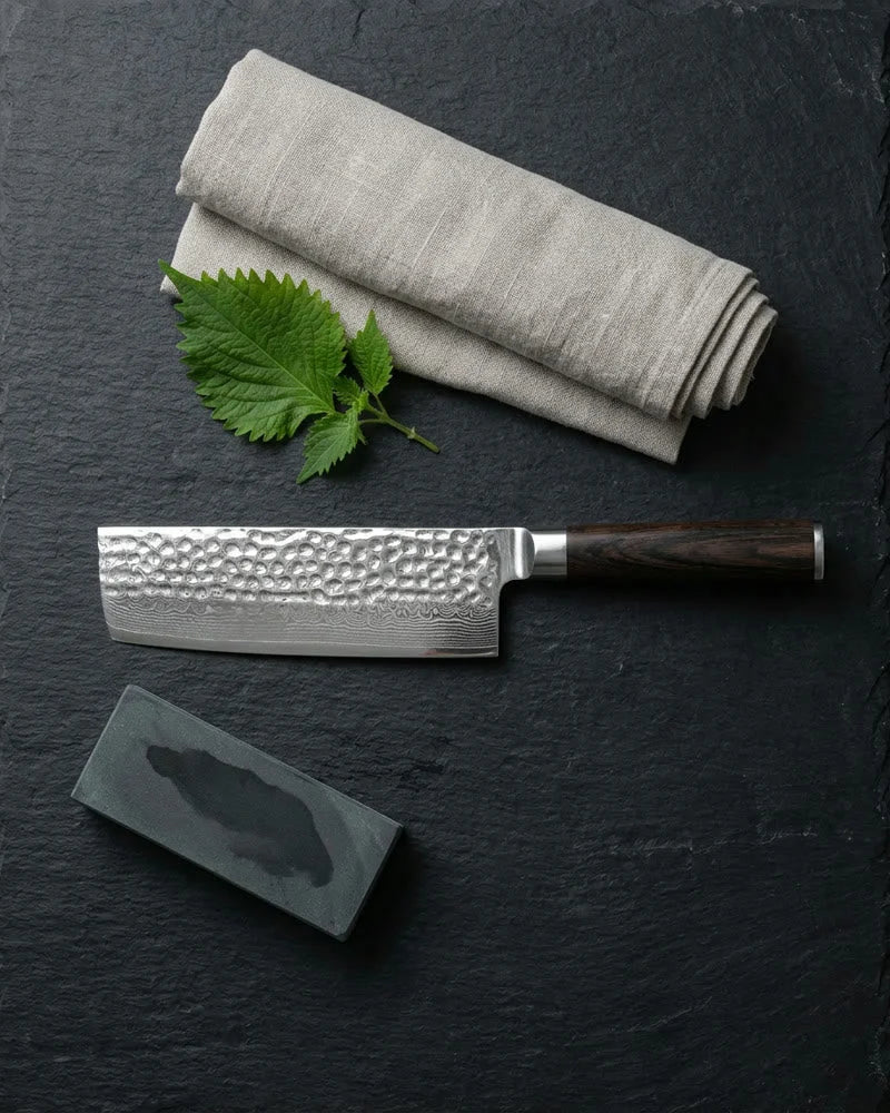Hammered Damascus BR Nakiri Knife 18cm product image