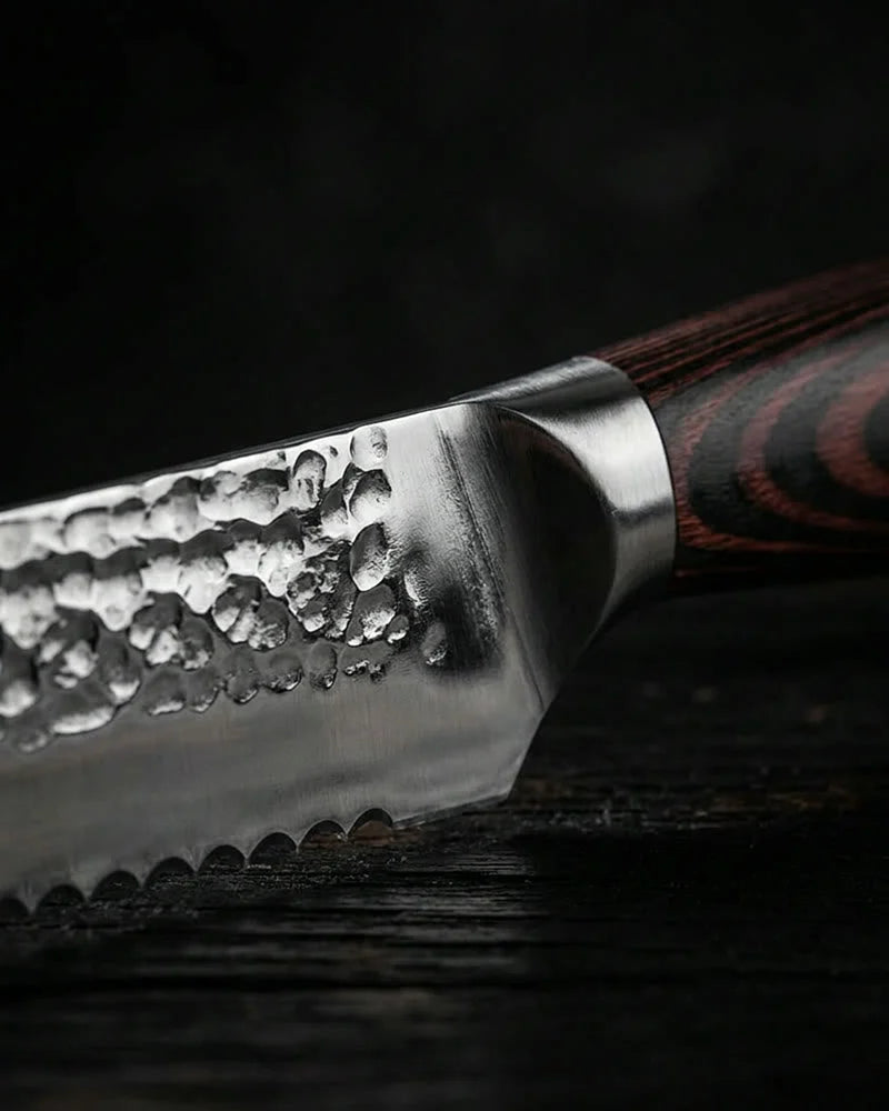 Hammered Stainless Steel Bread Knife 20 cm detail photo