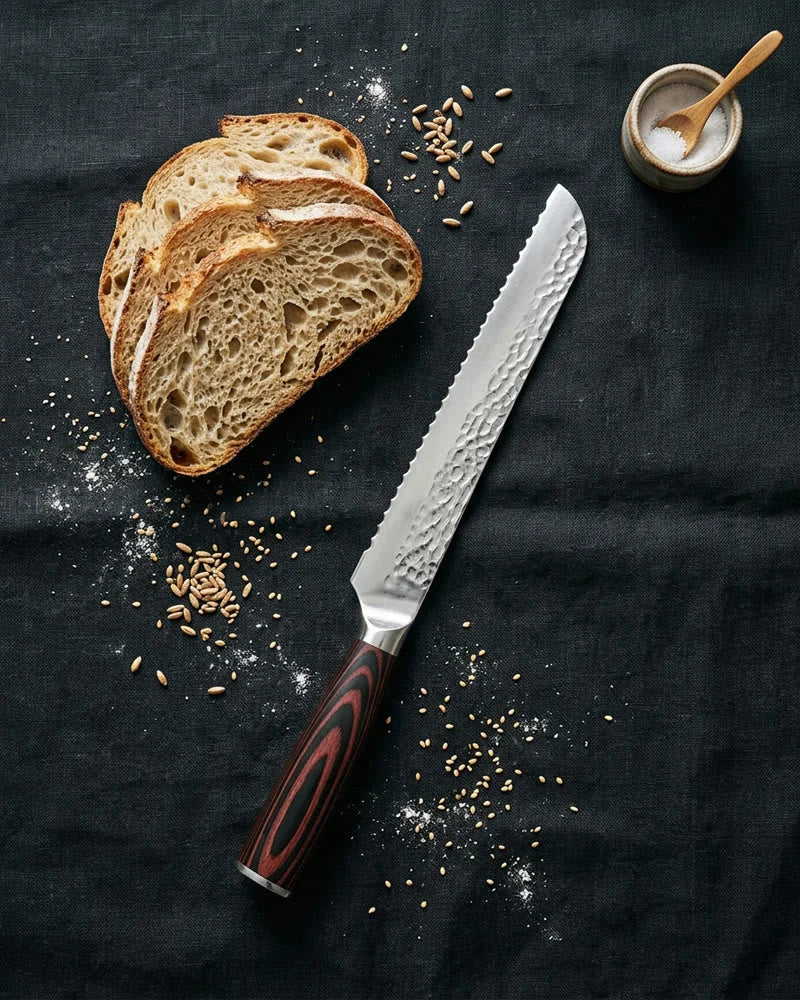 Hammered Stainless Steel Bread Knife 20 cm product image