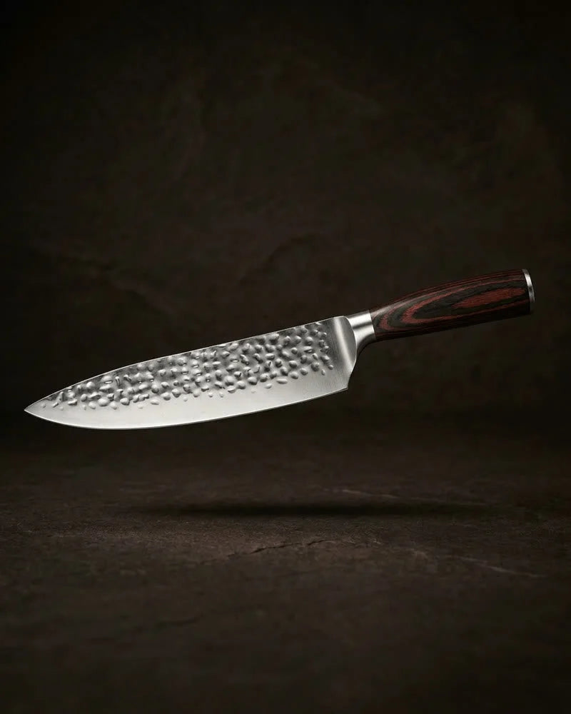 Hammered Stainless Steel Chef Knife 20 cm product photo