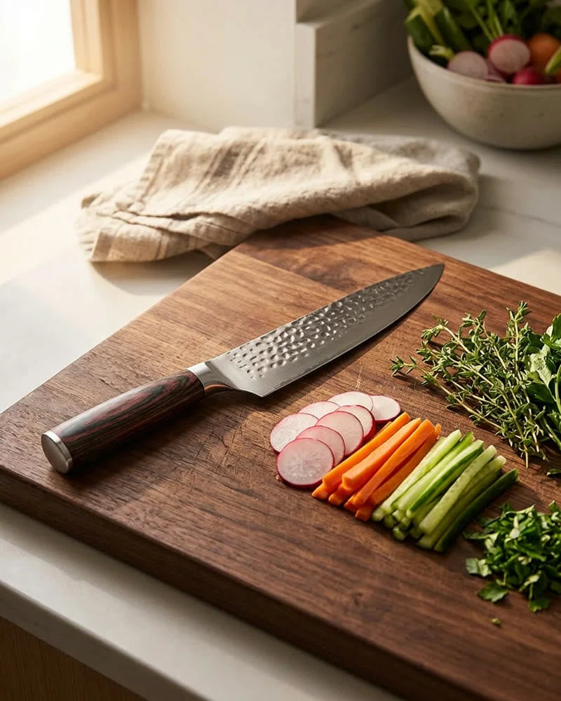 Hammered Stainless Steel Chef Knife 20 cm lifestyle photo