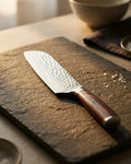 Hammered Stainless Steel Santoku Knife 13 cm