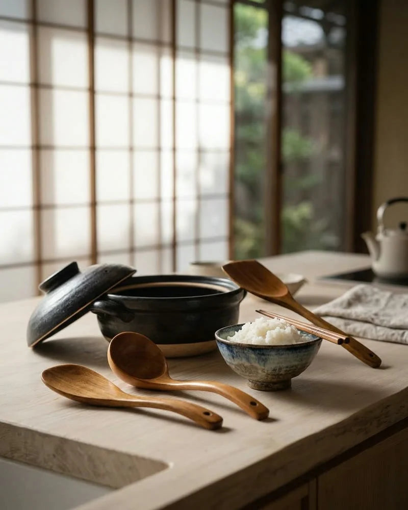 Honshu Ladle Set – 4 Handmade Wooden Ladles lifestyle photo