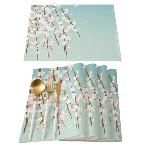 Japanese Aoi Table Mats Set Polyester Table Mat from Japanese Kitchen Supply