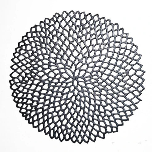 Japanese Asa Table Mat PVC Table Mat - Black from Japanese Kitchen Supply