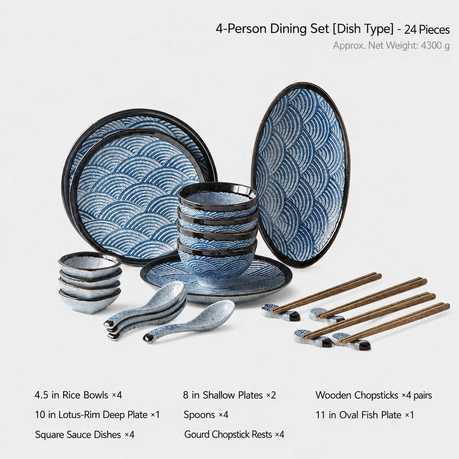 Seigaiha Ceramic Dinnerware Set