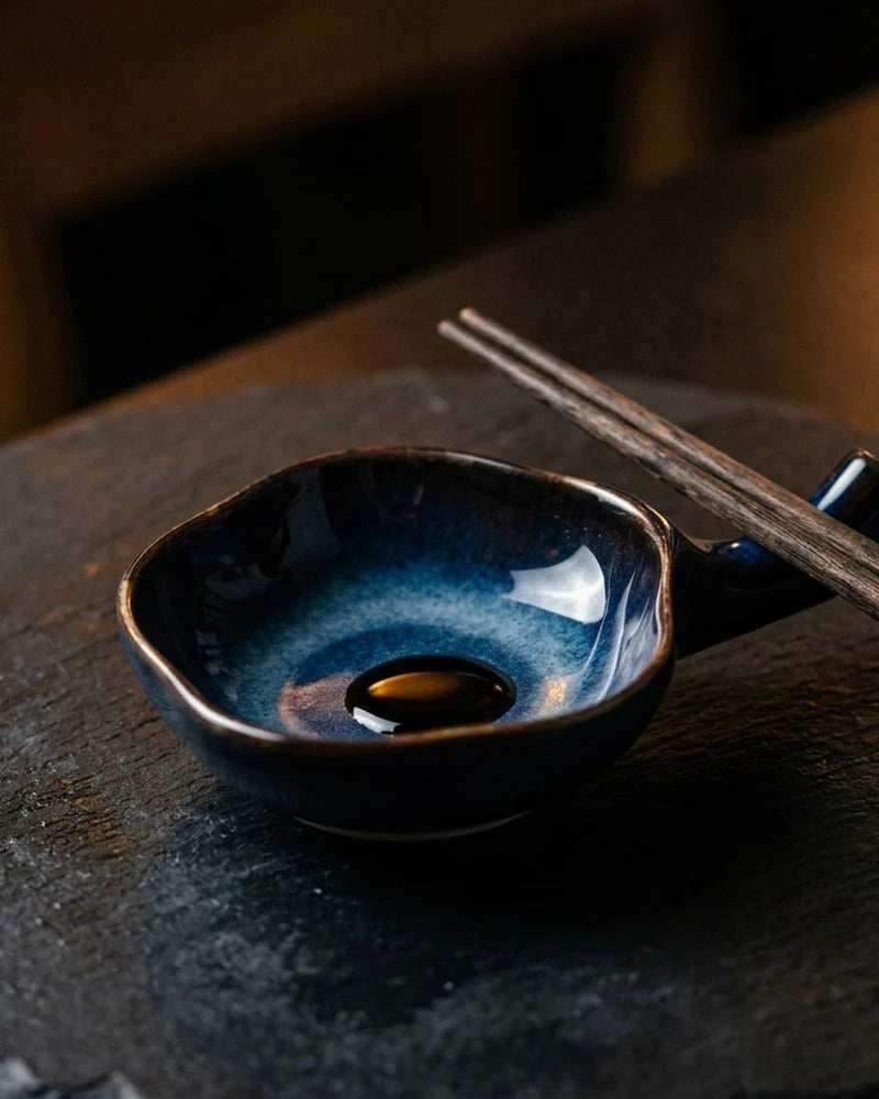 Japanese Ceramic Sauce Bowl with Chopsticks Holder - main product image from Japanese Kitchen Supply