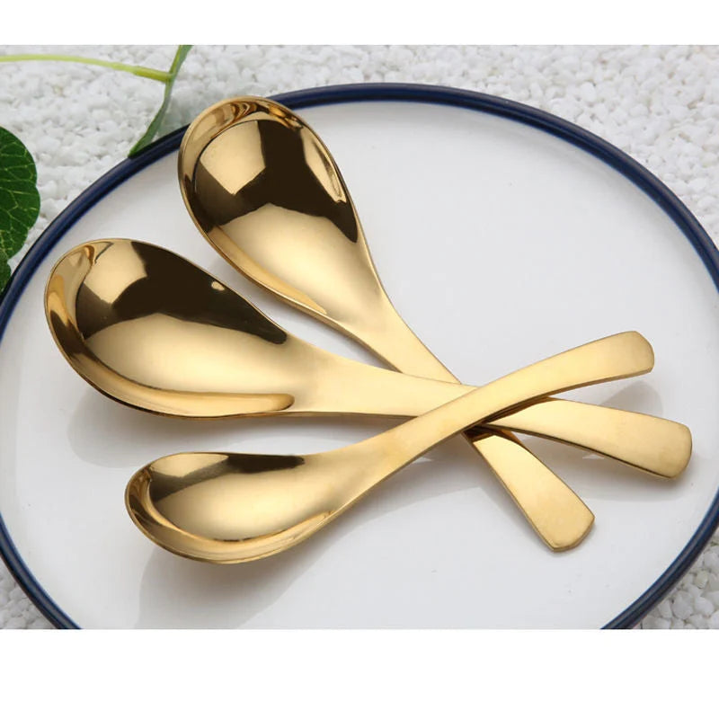 Japanese Edo Stainless Steel Spoons - Two Sizes - Black-B from Japanese Kitchen Supply