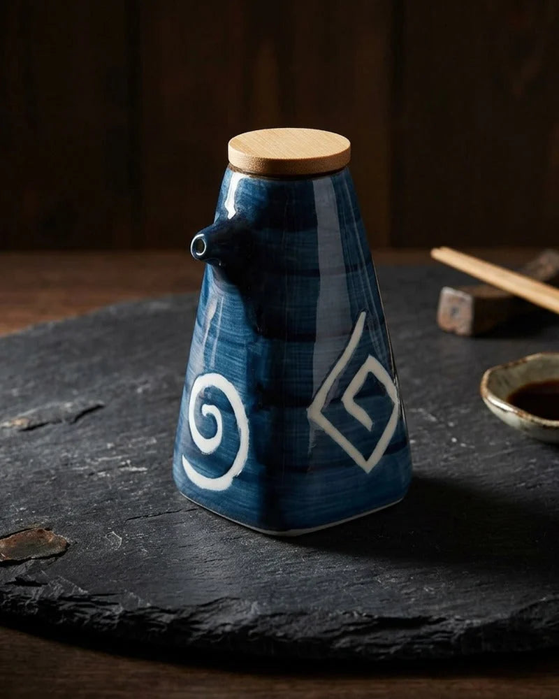 Japanese Go Ceramic Sauce Dispenser - Tabletop Bottle for Soy Sauce - main product image from Japanese Kitchen Supply