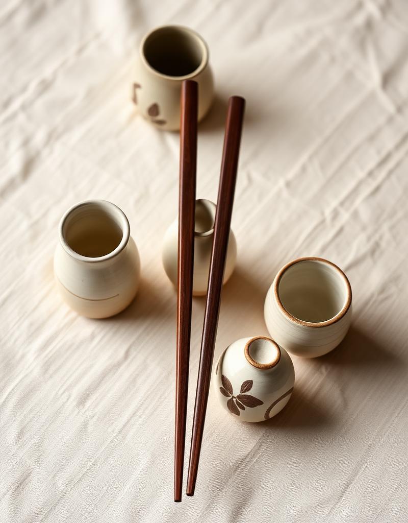Japanese Honancho Chopsticks & Holders Set of 4 Chopsticks & Cutlery Set - set view from Japanese Kitchen Supply