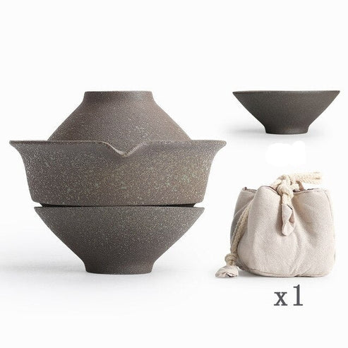 Japanese Ikari-Jinja Travel Tea Set - alternate angle from Japanese Kitchen Supply