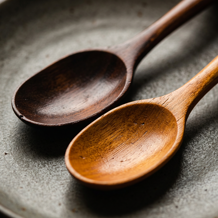 Japanese Kamo Wooden Spoons, Set of 2, 2 Colors, alternate view